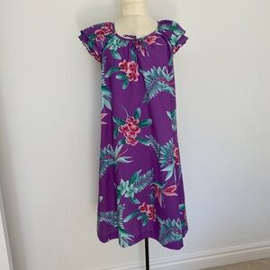 Vintage Ja-Na Hawaiian muumuu purple print dress